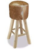 Barska stolica od prave kože i masivne tikovine | shoptok.hr