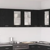 vidaXL Kuhinjska omara Črn hrast Inženirski les 80 x 31 x 60 cm Vrata