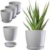 KADAX cvetlični lonec, sadilnik, pokrov, 16 cm, stojalo za rože, siva plastika, 3 kosi., (5000346119) | Shoptok.si