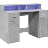 Radni stol s LED svjetlima sivi 120x55x91 cm konstruirano drvo | shoptok.hr