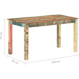  Blagovaonski stol od masivnog obnovljenog drva 140 x 70 x 76 cm | shoptok.hr