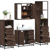vidaXL 4-dijelni set kupaonskog namještaja boja smeđeg hrasta drveni | shoptok.hr