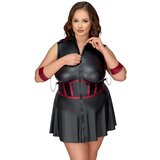 Cottelli Bondage Matte Look Mini Dress with Cuffs & Eye Mask 2718448 Black XXL Cene
