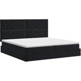  Podesivi krevet s madracem Crna 200 x 200 cm Baršun - Crna 200 x 200 cm Dizajn s rombovima | shoptok.hr