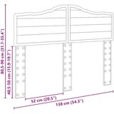  Uzglavlje s uzglavljem Sjajno bijelo 135 cm Konstruirano drvo | shoptok.hr