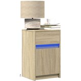 vidaXL Nočna omarica z LED lučkami sonoma hrast inženirski les | Shoptok.si