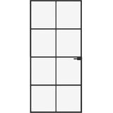 Sobna vrata crna 93 x 201,5 cm kaljeno staklo i aluminij tanka | Eponuda.ba
