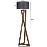 Opviq lights Crna/smeđa stojeća svjetiljka s tekstilnim sjenilom (visina 166 cm) Maçka – | shoptok.hr