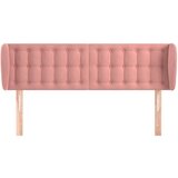  Vzglavje z ušesi roza 147x23x78/88 cm žamet, (20936012) | Shoptok.si