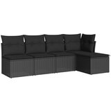 Maison Chic Seti vrtnega pohištva - Vrtna garnitura - Vrtni pohištvo set 5-delna z blazinami črn poli ratan, (21819947) | Shoptok.si