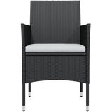  3-dijelni vrtni blagovaonski set s jastucima crni | shoptok.hr
