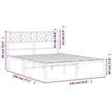 vidaXL Kovinski posteljni okvir z vzglavjem črn 135x190 cm | Shoptok.si