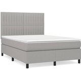  Krevet s oprugama i madracem svjetlosivi 140x190 cm od tkanine | shoptok.hr