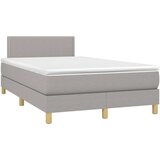  Box spring postelja z vzmetnico LED sv. siva 120x200 cm blago, (20727181) | Shoptok.si