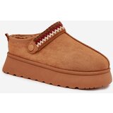 Boto Women's Low Snow Boots With Movable Strap And Embroidery On Platform Camel Lyrisse | shoptok.hr