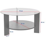 Hanah home Sto za kafu Clara Sapphire Hrast Transparent | ePonuda.com