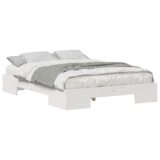 vidaXL Krevet s daskama Bijelo 135 x 190 cm Masivna borovina | shoptok.hr