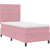  LED Box Spring Krevet s madracem Ružičasta 100 x 200 cm Baršun | shoptok.hr