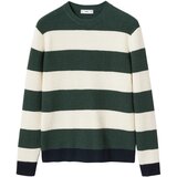 MANGO MAN Pulover temno zelena / bela | Shoptok.si