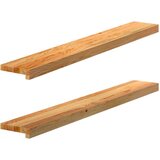  Okenske police 2 kosa svetlo rjava 110x15x2 cm trdna hrastovina Cene