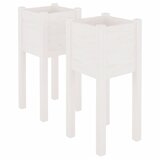  Vrtne sadilice 2 kom bijele 31 x 31 x 70 cm od masivne borovine | Eponuda.com