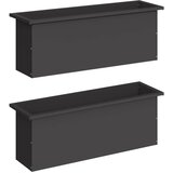 Vrtna posuda za sadnju s LED svjetlom 2 kom. Crna - Crna 30 x 100 x 30 cm 2 | shoptok.hr