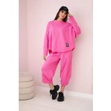 Kesi Włoski Cotton sweatshirt pants set light pink | Shoptok.si