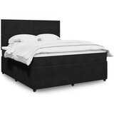 vidaXL Box spring postelja z vzmetnico črna 180x200 cm žamet | Shoptok.si