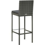  7-dijelni vrtni barski set od poliratana s jastucima sivi Siva 130 cm table length | Shoptok.si
