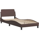 Posteljni okvir z vzglavjem rjav 80x200 cm umetno usnje, (21072815) | Shoptok.si