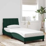  Okvir kreveta s LED-om bez madraca Hanko tamnozeleni 90x200 cm baršunasti | shoptok.hr
