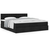 vidaXL Otomanski posteljni okvir z vzmetnico črn 160x200 cm blago | Shoptok.si