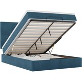  Ottoman krevet s madracima i LED diodama tamnoplavi 140x200 cm baršun | Eponuda.com