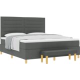  Krevet s boxspringom s madracem i klupom Tamno siva 180x200 cm Tkanina | shoptok.hr