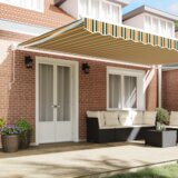 vidaXL ručno uvlačiva tenda žuta i zelena 500x300 cm, zamjensko platno za tenda 5x3 m okvira žute i zelene boje | shoptok.hr