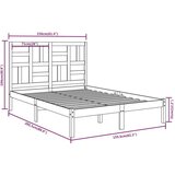  Okvir za krevet od masivnog drva bijeli 150 x 200 cm 5FT King | shoptok.hr