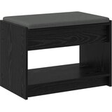  Klupa za hodnik s jastukom s policom Crni Hrast 63 x 38 x 45 cm | shoptok.hr