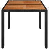  Vrtni stol s drvenom pločom crni 90 x 90 x 75 cm od poliratana | shoptok.hr