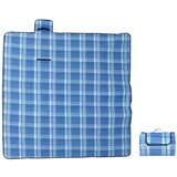  Deka za piknik sklopiva plava karirana 200 x 200 cm baršunasta | shoptok.hr