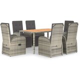  7-dijelni vrtni blagovaonski set sivi od poliratana | shoptok.hr