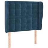  Vzglavje z ušesi temno modro 83x23x118/128 cm žamet | Shoptok.si
