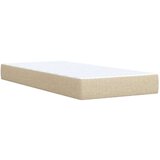 vidaXL Box spring postelja z vzmetnico krem 90x200 cm blago | Shoptok.si