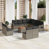 Maison Chic Seti vrtnega pohištva - Vrtna garnitura - Vrtni pohištvo set 12-delna z blazinami siva poli ratan, (21809971) | Shoptok.si
