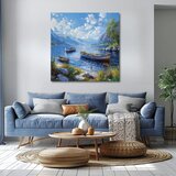  Pejzaž na slika na platnu mirno jezero | shoptok.hr