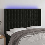  Uzglavlje crno 147x16x118/128 cm baršunasto Cijene