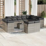 vidaXL 13-dijelni set vrtnih sofa poliratan s jastucima svijetlosivi Cijene