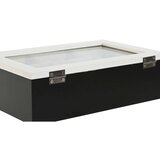  Kutija za Čajeve Home ESPRIT Bijela Crna Metal Kristal Drvo MDF 23 x 15 x 6 5 cm (2 kom.) | shoptok.hr