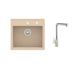 Sink Solution Set Milano (kuhinjska armatura + pomivalno korito) - Bež Cene