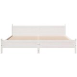  Posteljni okvir brez vzmetnice bel 200x200 cm trdna borovina | Shoptok.si