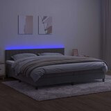  box spring s madracem LED svjetlosivi 200x200 cm baršun | shoptok.hr